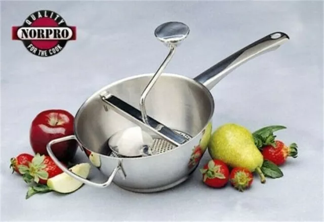 Norpro 595 Stainless Steel Deluxe 2 Quart Fruit Vegetable Food Mill Strainer