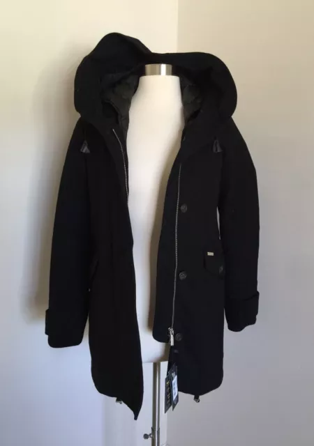 J Crew Woolrich John Rich & Bros Techno Wool Eskimo parka Xs Black $995 b1817