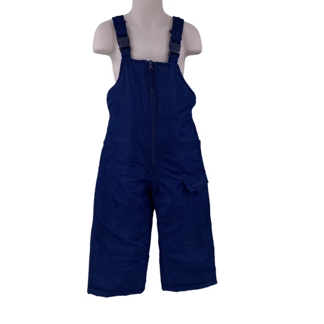 Oshkosh Bib Overalls Snow Pants Bibs Child Toddler 3T Navy Front Zip Insulated