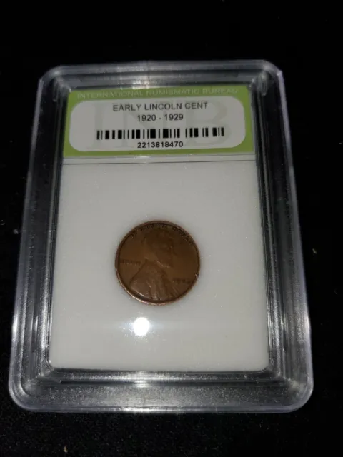 Slabbed 1927 Early Lincoln Wheat Cent Penny - 1 cent coin
