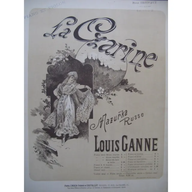 GANNE Louis La Czarine Mazurka Russe Violon Piano ca1890