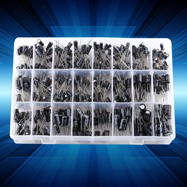 500Pcs 24Types Condensateur électrolytique Radial Set 10V~50V 0.1uF~1000uF