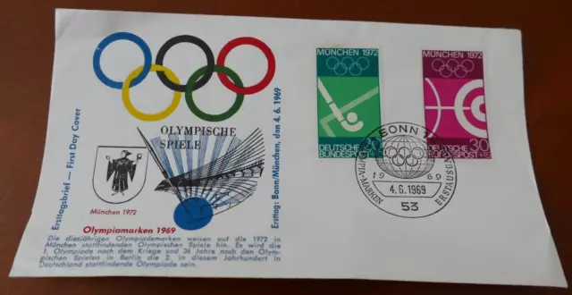 1969- Ersttagsbrief - Olympiamarken 1969- Sonderstempel