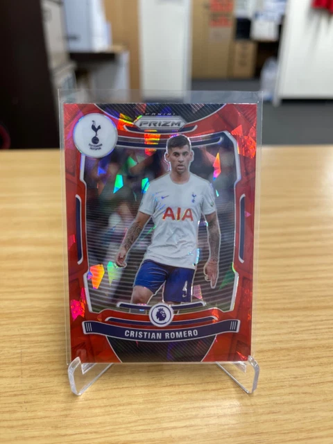 Cristian Romero Panini Prizm Red Cracked Ice Tottenham Hotspur Merlin Topps