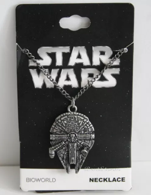 NEW Star Wars Han Solo Millennium Falcon Necklace 3D Pendant Silver Tone Chain