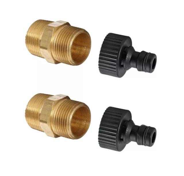 Gartenschlauch Wasserhahn Verbinder Armaturen 3/4 Zoll BSP Stecker auf Hozelock Stil