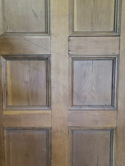 Huge Victorian  Oak Paneled Pocket Door 48 X 110 3