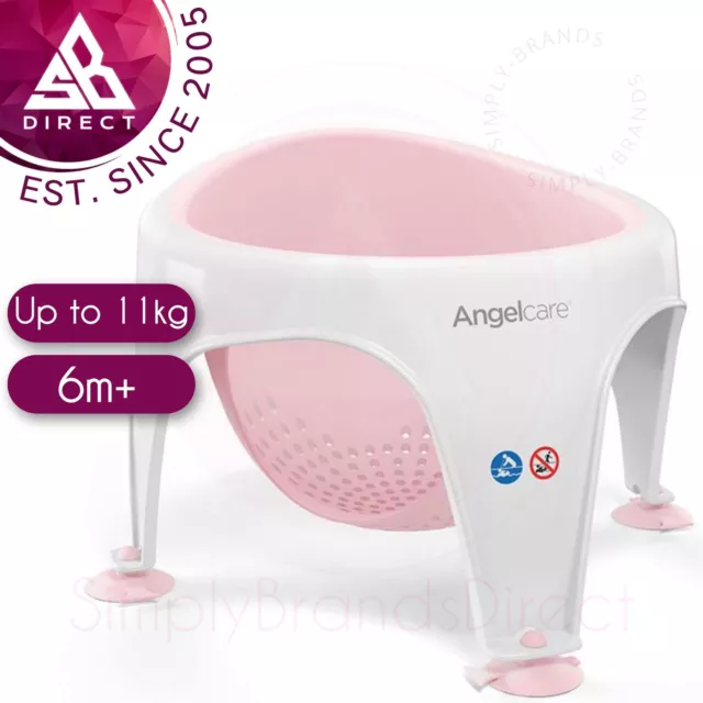 Angelcare Soft-Touch Baby Bath Seat│Lightweight│TPE Material│11kg Capacity│Pink