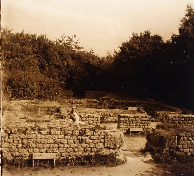 FRANCE Ruines Gallo-Romaines de Champlieu Photo sur Plaque de verre