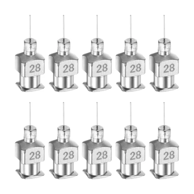 10pcs 28G Stainless Steel Dispensing Needles, 1/4" Glue Needle Tube Blunt Tip