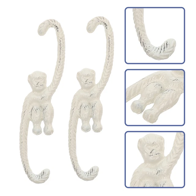 2 Pcs S Hanging Hooks Monkey Fishing Hook Wind Chimes Outdoor Flowerpot