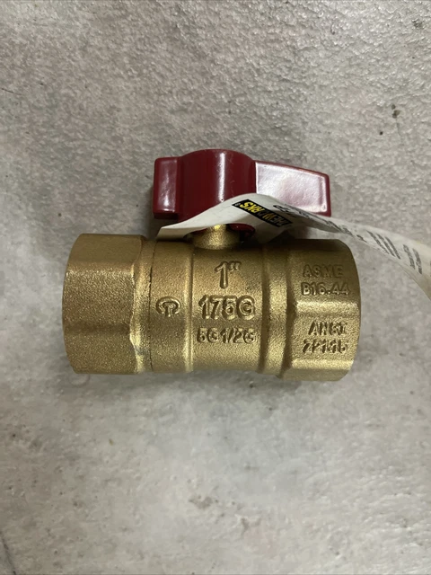 NEW THEWORKS LFBV171 1 in. Brass FIP x FIP Threaded Gas Ball Valve