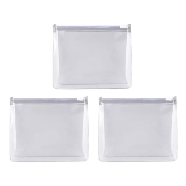 3pcs sacs de maquillage transparents PVC Portable Sac de rangement étanche Sac