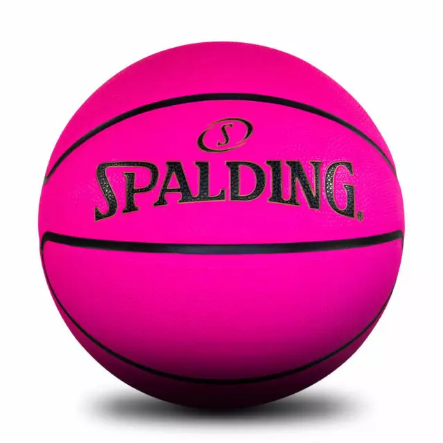 Spalding Fluro Pink Composite Leather In/Out Basketball - Size 6 FREE SHIPPING