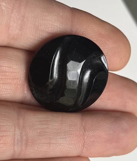 Lot De 9 Anciens Boutons En Jais Noir Facetté - Parfaits Pour La Création Et L'artisanat Vintage