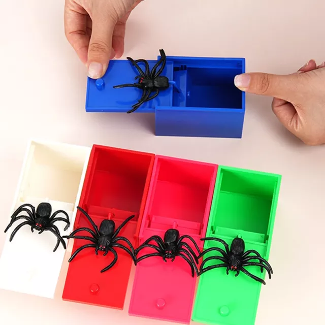 Prank Spider Scare Box Funny Hidden Case Halloween Toy Scarebox Trick Joke Toys