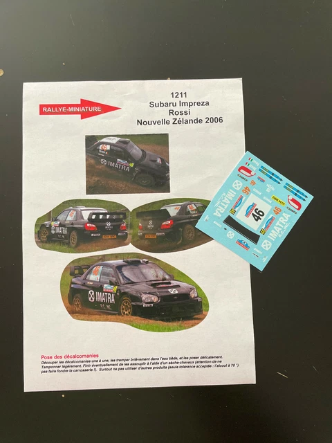 Décalcomanies 1/43 Subaru Impreza Thiry - Rallye Du Condroz 1997 - Pour Modèle Réduit