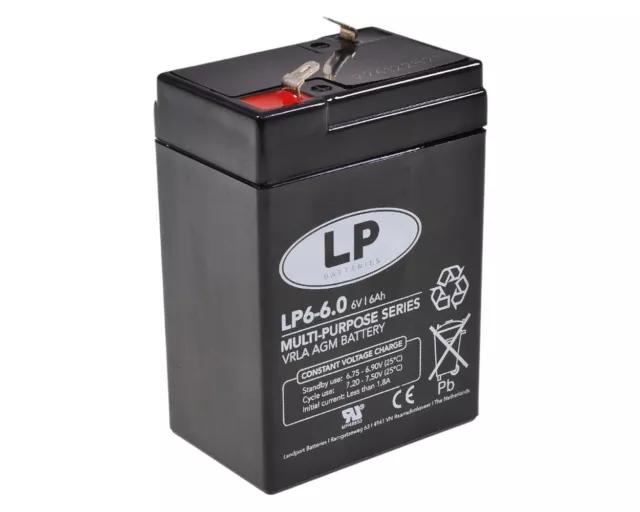 Batterie NSA LP6-6.0 6V 6Ah AGM Blei-Vlies Akku für Heim & Haus Rolladen USV