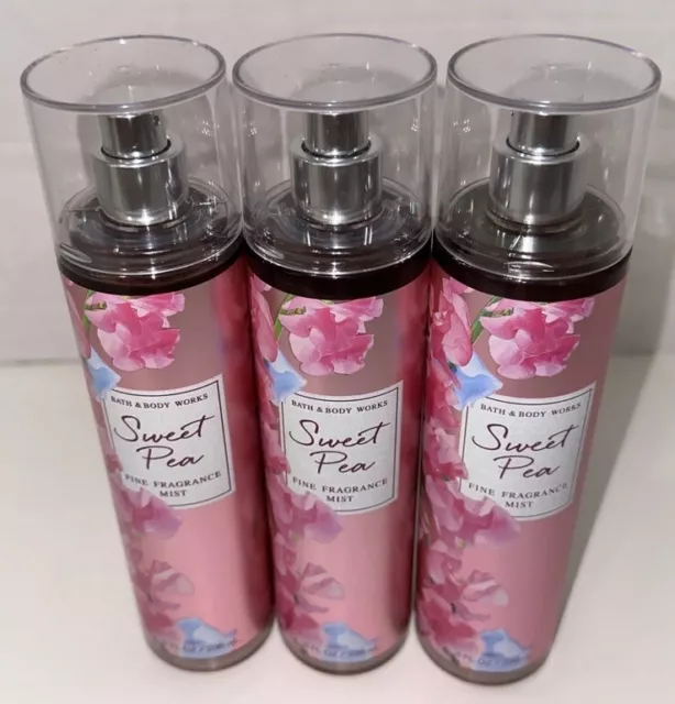 Bath & Body Works Doux Pois Fin Parfum Brume Spray Splash Set 237ml 3 Paquet 2