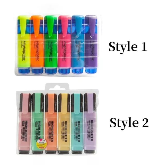 Durable Stylo fluorescent 6 couleurs assorties Marqueur Stylo 2