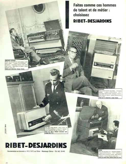 publicité Advertising  1222  1961  Ribet-Dejsardins   coffret radio  meuble  éle