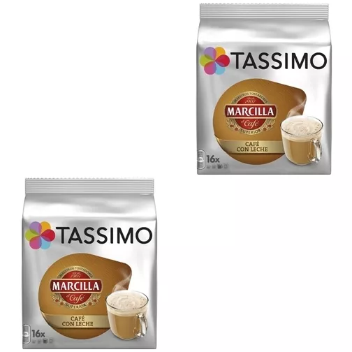 2 X Tassimo Marcilla Spanish Caffe' Con Leche - From Spain - 32 Capsules