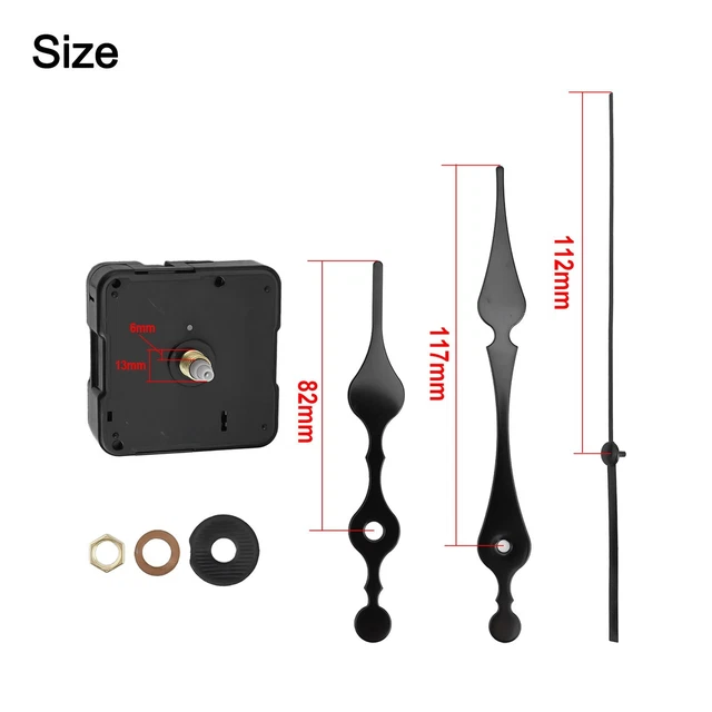 Set Movimento Orologio Quarzo Silenzioso Con Lancette, Kit Fai Da Te Per Riparazione O Creazione Orologi Da Parete (Diametro 30-35cm) - 3