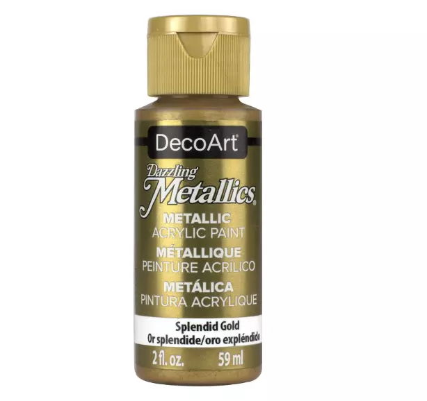 DecoArt Americana Acrylic Metallic Paint, Splendid Gold,59 ml Pack of 1