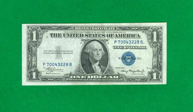 $1 1935-A 1 P/B Block Blue Seal Silver Certificate Cu. Non-Mule