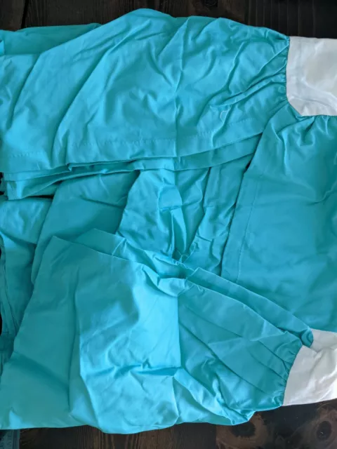 American Baby Company 100% Natural Cotton Percale Ruffled Crib Skirt Aqua Sof... 2