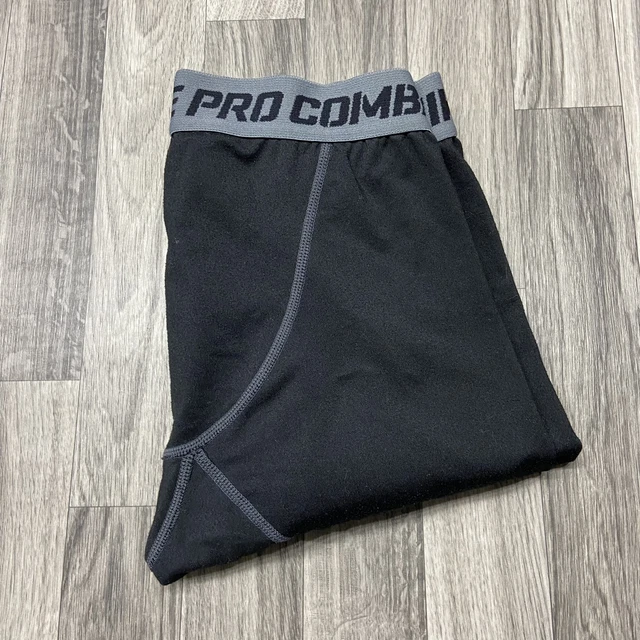 NIKE Combat Stretch Waist Black Activewear Compression Pants Boy's Size XL