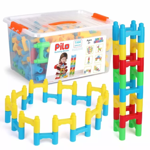 PlayBuild Pilo Building Blocks - H Blocks Bridge Constructor Stacking Toy - Fun
