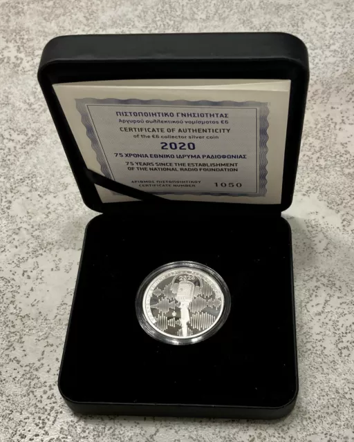 GREECE - 6 euro 2020 75 years Greek Radio Silver color PROOF 3