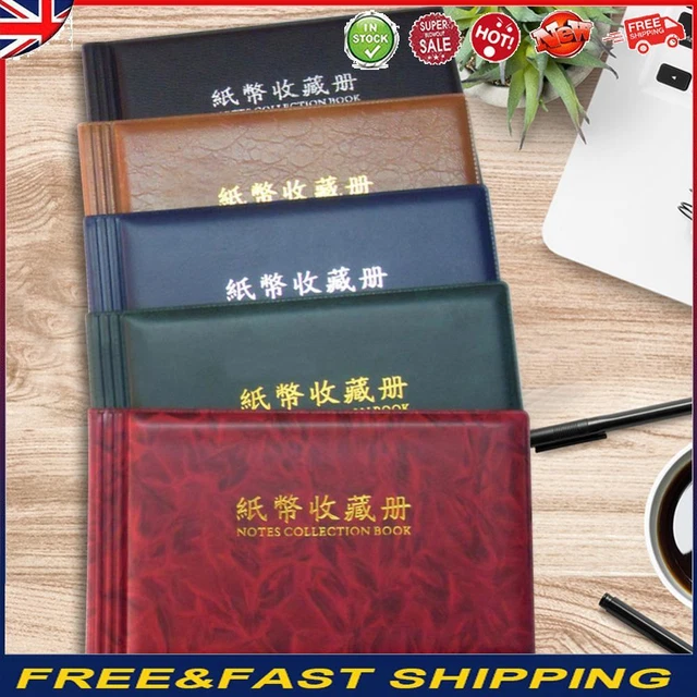 20 Pages Paper Money Currency Banknote Collection Book Storage Album -