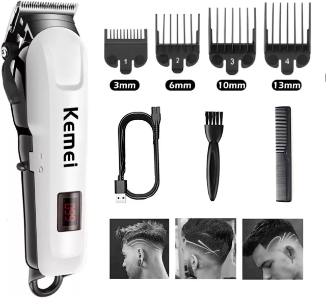 Kemei Professional Hair Clippers Trimmer Kit Cutting Machine Barber Salon 809A