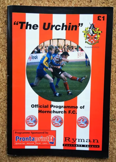 Non League Football Programme - Hornchurch v Darlington 09/11/03 FA Cup
