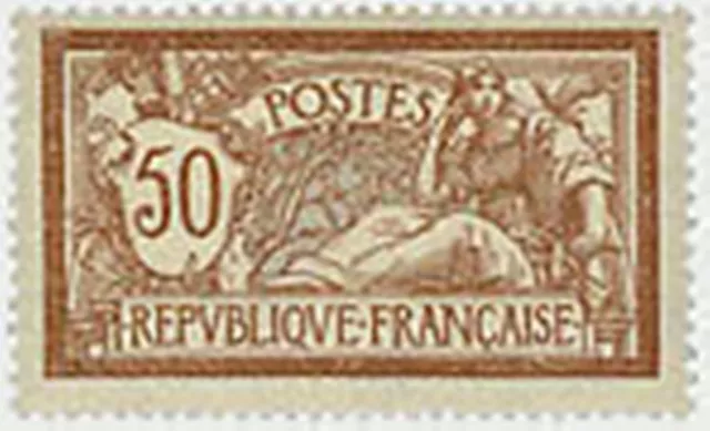 FRANCE STAMP TIMBRE YVERT N° 120 " TYPE MERSON , 50 C BRUN ET GRIS " NEUF x TB