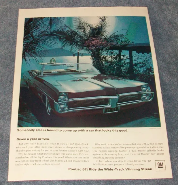 1967 Pontiac Ventura Convertible Vintage Ad "Somebody Else is Bound to Come..."