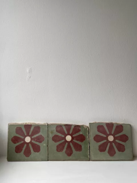Vintage zurückgewonnene enkaustische portugiesische Blumen Design Keramikfliesen Interieur