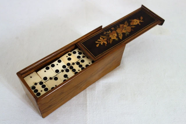 jeu de domino ancien en os et ebene incomplet