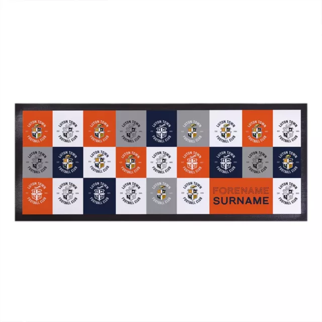 Luton Town FC Officially Licensed - Chequered - Personalised Bar Runner