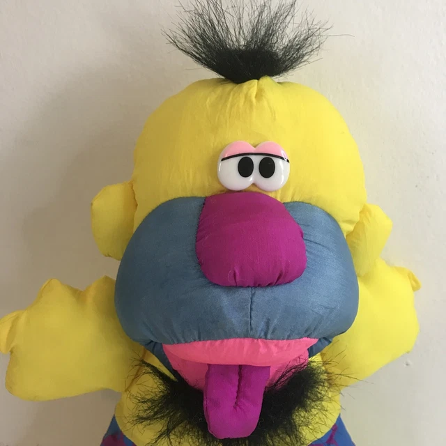 Vintage Fisher Price 1992 Yellow Caveman Puffalump Stuffed Grunts Plush Doll- A3 4
