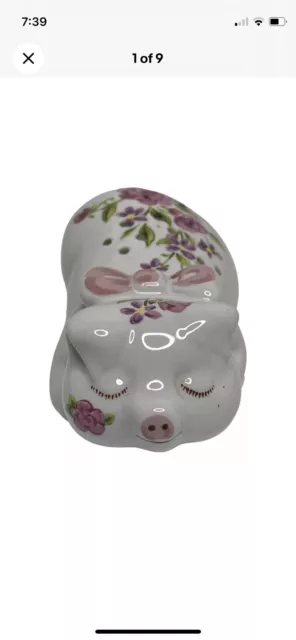 Vintage AVON Pampered Piglet Ceramic Closet Drawer Pomander Potpourri 1978