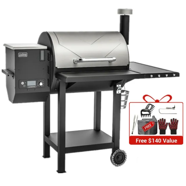 ASMOKE Pellet Smoker BBQ Grill Patio Garden Grilling 700 sq. in. with Meat Probe