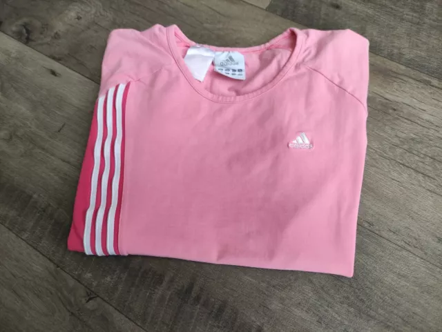 Adidas tshirt ragazza donna rosa logo piccolo fitness running sports tg 16 anni