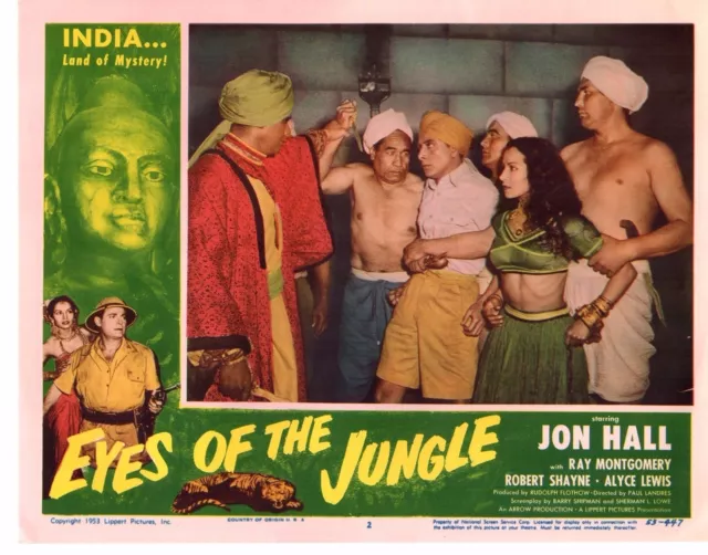 jon hall alyce lewis eyes of the jungle 1953  orig 11x14" Lobby Card LC613