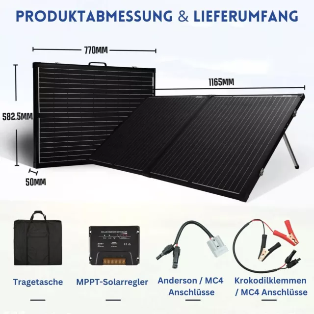 Plegable Solar Panel AP160MN 160W Con MC4 Enchufe Y Controlador de Carga