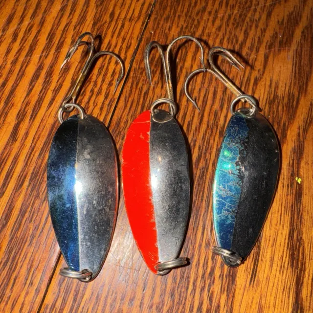 5 Vintage Little Cleo Fishing Lure Spoons Topless WIGL 3/4 ounce