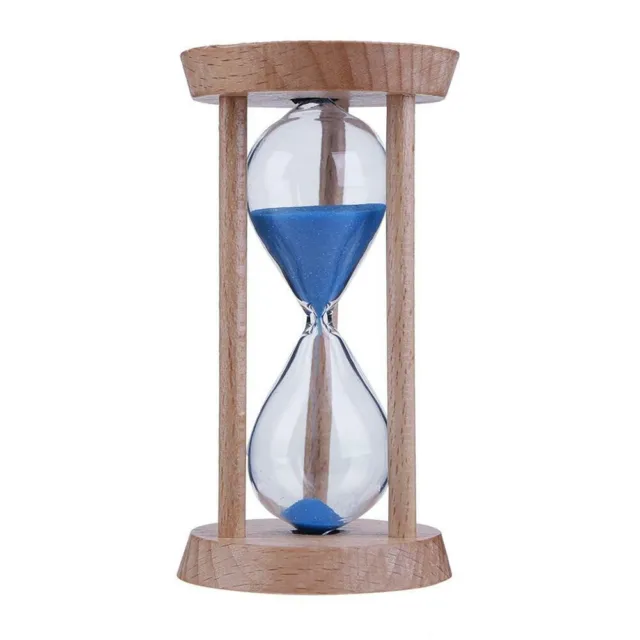 1 minute Decorative Blue Sand Hourglass/Visual Timer. Wood & Glass. Study/Games