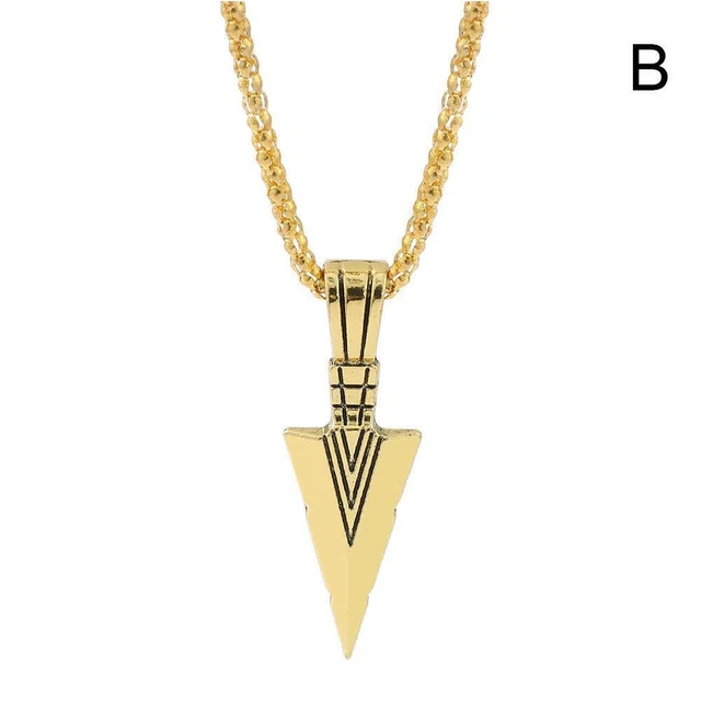 Men's Jewelry Gold Silver Color Arrow Head Pendant Gift Necklaces 1X US E9Q2